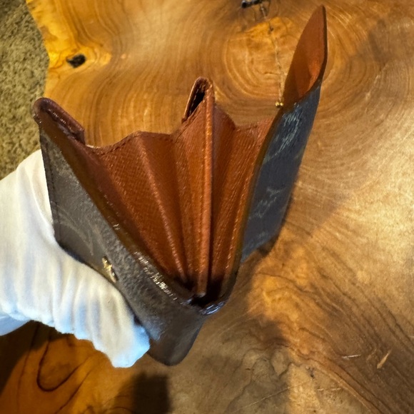 Louis Vuitton Monogram Porte Monnaie Plat Coin Purse Wallet Brown/ - Picture 8 of 15